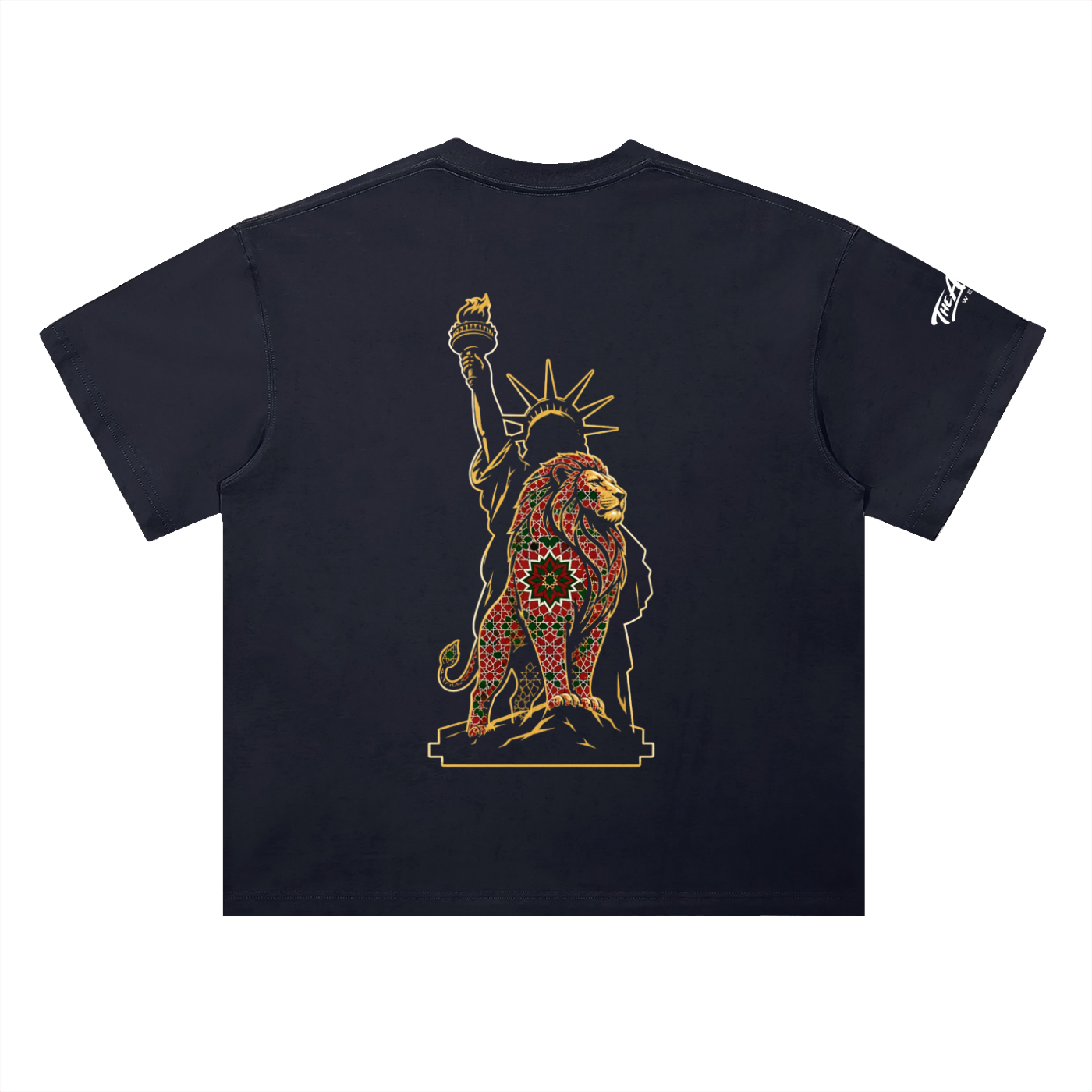 morocco,world cup 2026,fifa world cup,streetwear,made in usa,free us shipping,oversized tee,moroccan pride,navy tee,for him