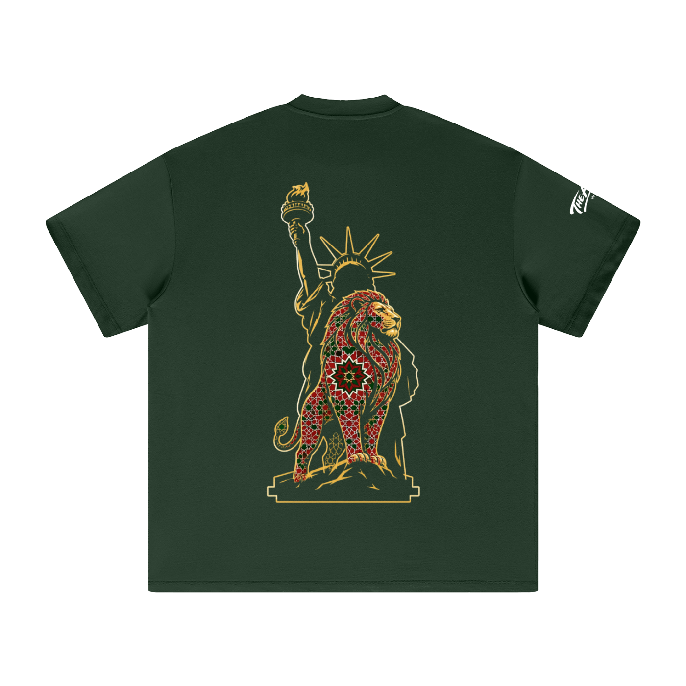305 gsm t shirt,premium cotton t shirt,liberty lion tee,statue of liberty shirt,gift for him ,for him ,liberty,lion graphic t shirt,fulfilled in usa,free shipping