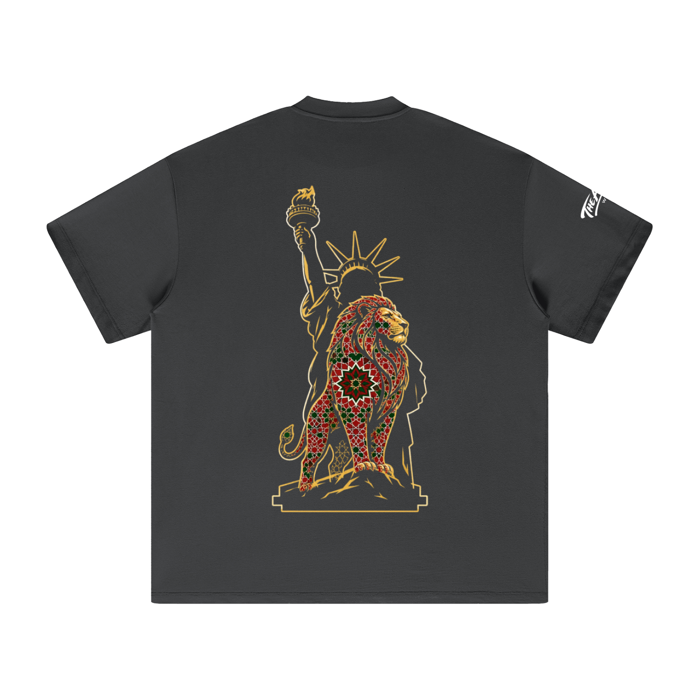 305 gsm t shirt,premium cotton t shirt,liberty lion tee,statue of liberty shirt,gift for him ,for him ,liberty,lion graphic t shirt,fulfilled in usa,free shipping