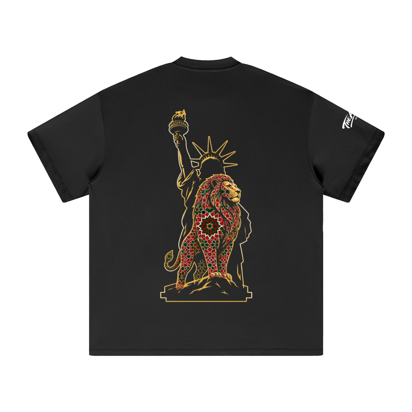 305 gsm t shirt,premium cotton t shirt,liberty lion tee,statue of liberty shirt,gift for him ,for him ,liberty,lion graphic t shirt,fulfilled in usa,free shipping